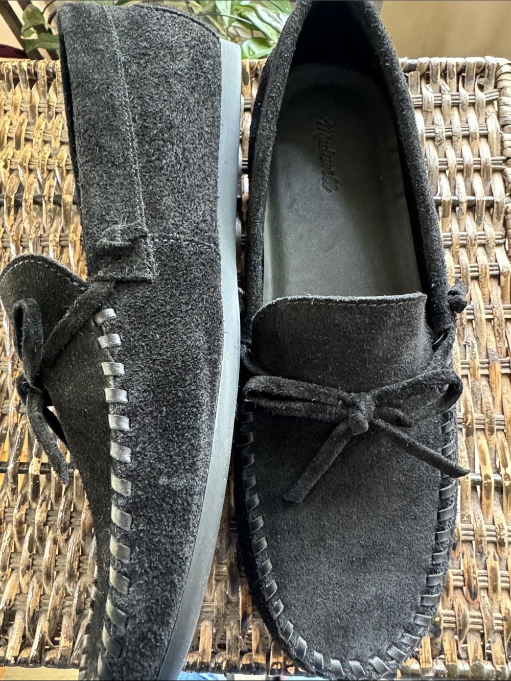 Madewell The Meadow Whipstitched Driver Black Suede Leather‎ Loafer Women’s Sz 9 - Picture 4 of 13